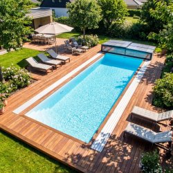 PP Pool med Skimmer Caribic - Rektangul&aelig;r - Hvid